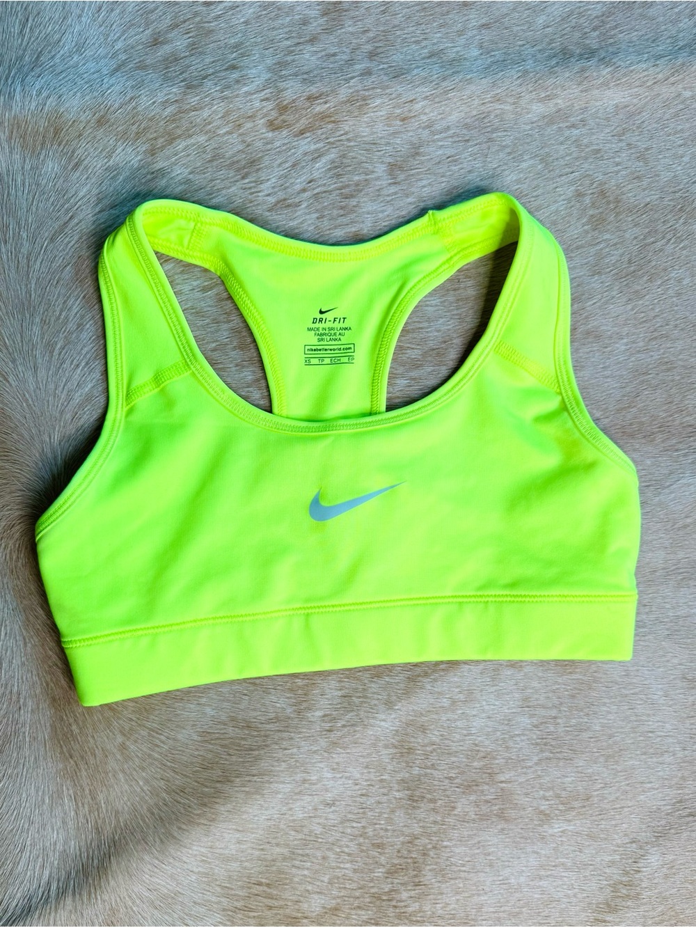 Nike Women’s Dri-FIT Neon Yellow Sports Bra Top